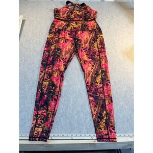 Constantly Varied Gear CVG Womens 2Piece Set Leggings Sports Bra Abstract Pink L